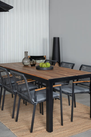 Venture Home Bois Matbord 205*90cm - Svarta Ben / Acacia +Dallas Dining Chair_6